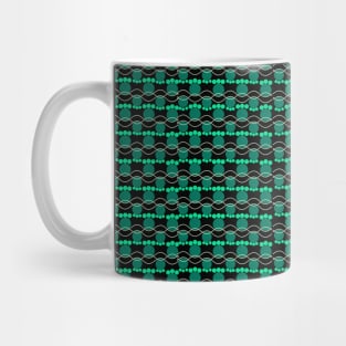 Green color seamless pattern with circles and wavy shapes Mug